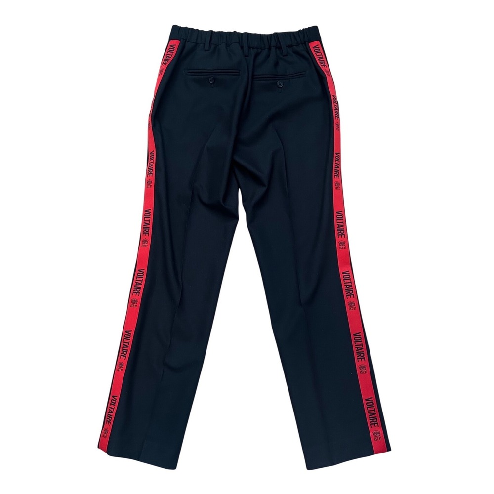 Zadig & Voltaire‎ Pomelo Band Black Trousers Red Logo Side Stripe Pants  38 - Picture 2 of 10